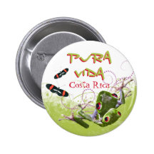 Botón de Rican Pura Vida de la costa Pin