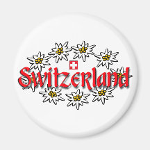 Botón de Suiza Edelweiss Iman De Frigorífico