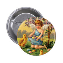 Botón del ángel de Pascua del Victorian Pin
