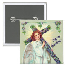 Botón del ángel de Pascua del Victorian Pins