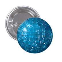 Botón del azul de la bola de discoteca pins