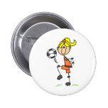 Botón del balón de fútbol del chica que hace juego pin