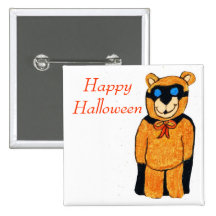 Botón del BANDIDO del OSO de PELUCHE de HALLOWEEN Pin