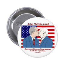 Botón del beso de Bush-McCain Pin