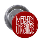 Botón del blanco de las Felices Navidad Pin