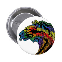 Botón del blanco del leopardo del arco iris pins