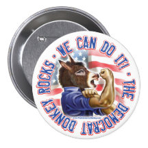 Botón del burro de Demócrata Pin