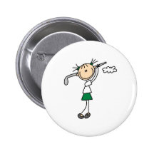 Botón del chica del golf pins