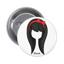 "Botón del chica del pelo negro" Pins