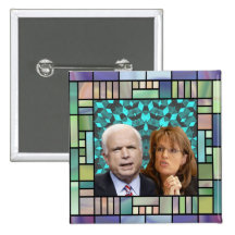 Botón del cuadrado del mosaico de McCain/Palin Pins
