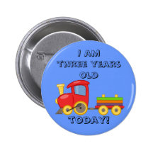 Botón del cumpleaños del tren del niño personaliza pin