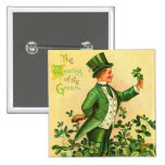 Botón del día de St Patrick del irlandés del vinta Pin