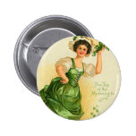 Botón del día de St Patrick del vintage Pins