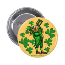Botón del día de St Patrick divertido del leprecha Pin