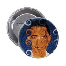 Botón del diseño del fractal de Obama Pin