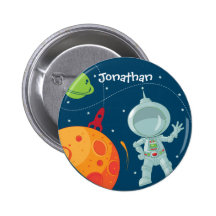 Botón del favor del cumpleaños del astronauta del  pin