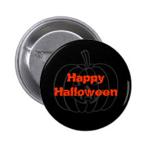 Botón del feliz Halloween con la linterna del ench Pin