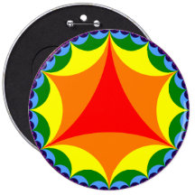Botón del fractal del arco iris pin