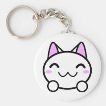 Botón del gatito de Kawaii Llavero