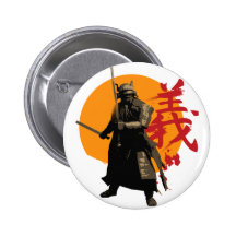 Botón del guerrero del samurai pin