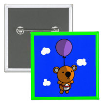 Botón del oso de peluche del globo pin