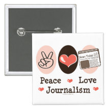 Botón del periodismo del amor de la paz pin