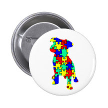 Botón del perro del compañero del autismo pin
