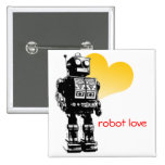 Botón del personalizado del amor del robot botones