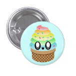 BOTÓN DEL PIN DEL CONO DEL ARCO IRIS DEL HELADO DE