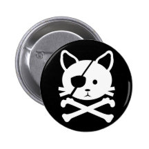 Botón del pirata del gato