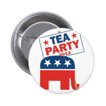 Botón del republicano de la fiesta del té pin