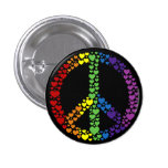 Botón del signo de la paz de los corazones del arc pin