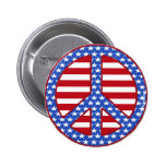 Botón del signo de la paz de los E.E.U.U. Pin