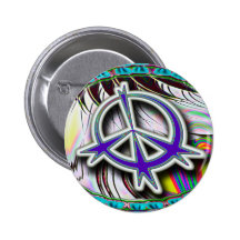Botón del signo de la paz pin