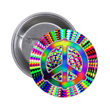 botón del signo de la paz pins