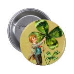 Botón del trébol del vintage pin