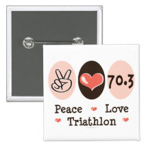 Botón del Triathlon del amor de la paz Pin