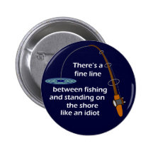 Botón divertido de la pesca pin