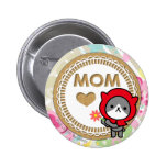 Botón feliz del día de madre - gatito