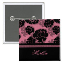 Botón floral sucio de la decadencia, rosado pin