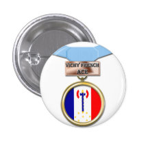 Botón francés de la medalla del as de Vichy Pins