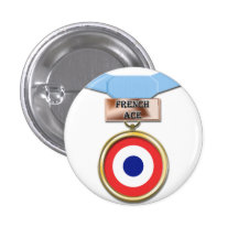 Botón francés de la medalla del as pin