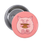 botón guarro rosado de la galleta de la consumició pins