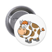 Botón insano loco de la vaca de la granja pins