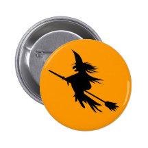 Botón lindo de la bruja del vuelo para Halloween Pin
