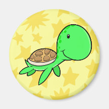 Botón lindo de la tortuga de mar imán
