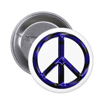 Botón metálico azul de la paz pin