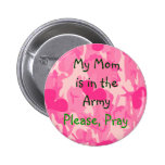Botón militar del camuflaje del rosa de la mamá pin
