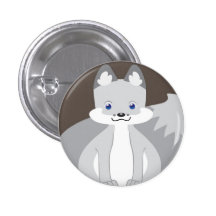 Botón minúsculo del Fox blanco Pin