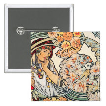 Botón:  Mucha - lengua de flores Pins